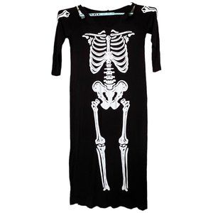 Torrid Skeleton Cold Shoulder Maxi Dress Ribcage Tattoo Gothic Bone Sexy Bodycon